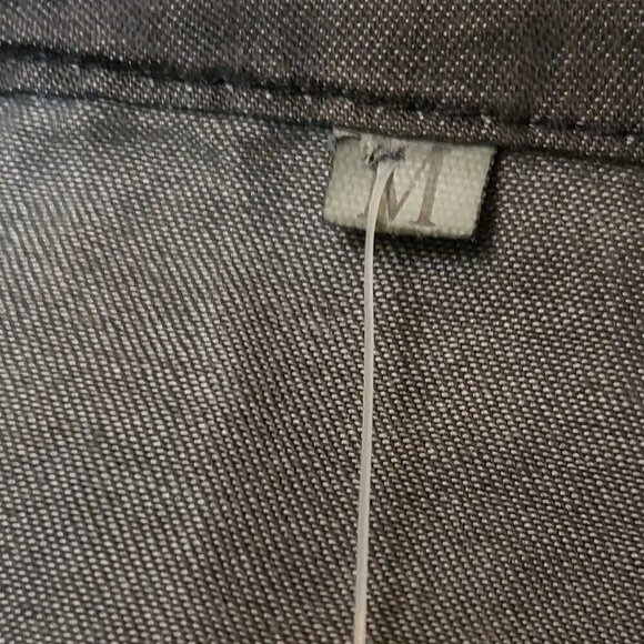 NXH Black Distress Denim Sleeveless Pocket Button Up Dress NWT Size Medium - Picture 8 of 8